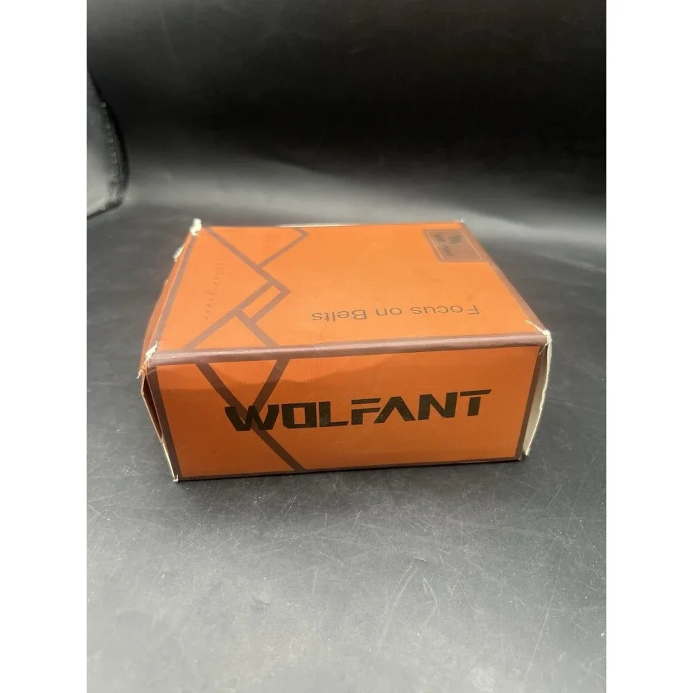 WOLFANT Mens Italian Full Grain Leather Belt Brown XL 55” New in Box
